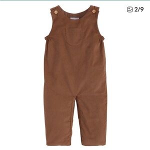 Little English Campbell Overalls in Chestnut Brown Corduroy 4T